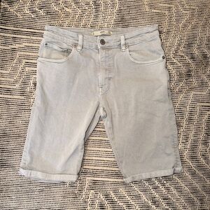 Men's Light Gray Denim Shorts